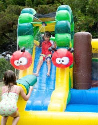 CAT203 1750880040 Happy Caterpillar Slide & Bounce Combo